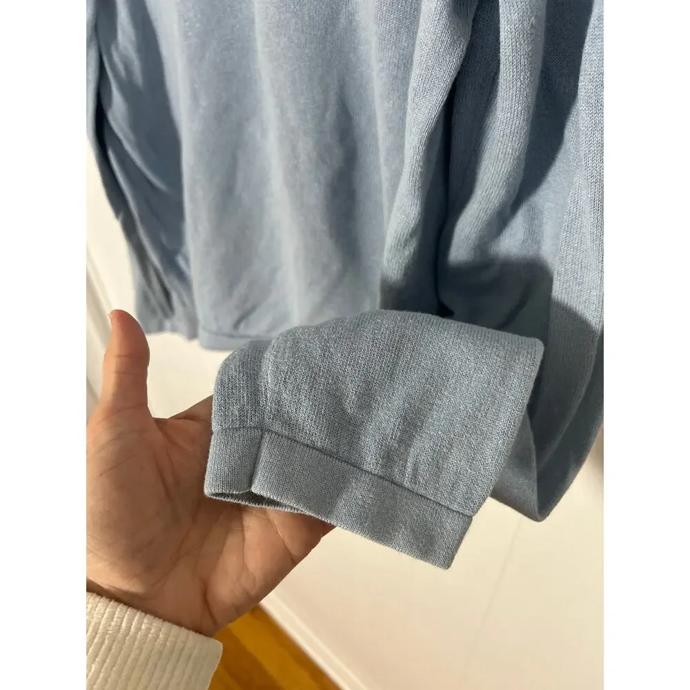 Banana Republic Men's Large Silk Cashmere V Neck Sweater Light Blue Great Condit